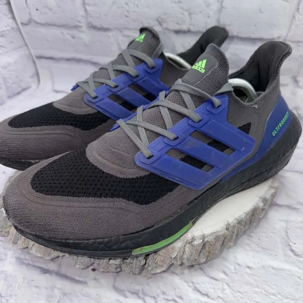 Adidas Ultraboost 21 Mens Size 12 Running Shoes Gray Sonic Ink Sneaker S23871